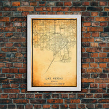 Load image into Gallery viewer, Old Las Vegas City Map Wall Art Canvas Print, Vintage Style Las Vegas Map, Framed Wall Art, Cool Las Vegas Nevada Wall Art, Office Decor

