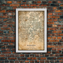 Carregar imagem no visualizador da galeria, Old Bangkok City Map Wall Art Canvas Print, Vintage Style Bangkok Map, Framed Wall Art, Cool Bankok Thailand Wall Art, Office Decor
