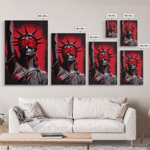 Load image into Gallery viewer, Blindfolded Statue of Liberty Graffiti art, framed canvas print, dystopian art
