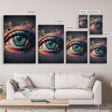 Load image into Gallery viewer, Vibrant Graffiti Style Eye Wall Art Canvas Print - Street Art Inspired Graphic Illustration Artwork
