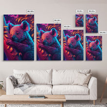 Cargar imagen en el visor de la galería, Cute Retro Wave Koala Bear, framed canvas print, Animals of Australia
