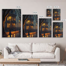 Cargar imagen en el visor de la galería, Old Vintage Victorian Home House Night Fine Art Print, Wall Decor, Wall Poster, Wall Art Print
