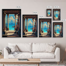 Load image into Gallery viewer, Retro Style Videogame Art, Pixel Roman Architecture Art, 8 bit art, framed canvas print
