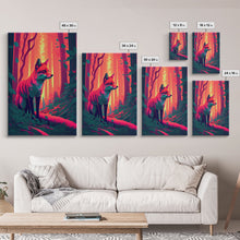 Load image into Gallery viewer, Fuchsia Fox In Woods Forest Twilight Sunset Fine Art Print, Wall Decor, Wall Poster, Wall Art Print
