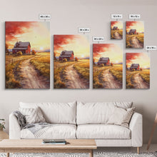 Load image into Gallery viewer, Barn Wall Art - Rustic Red Canvas Print - Farmhouse Chic Decor
