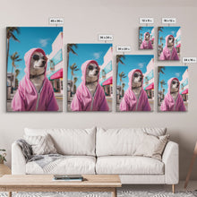 Cargar imagen en el visor de la galería, Chihuahua Wall Print, Dog Wall Art, Dog Sunglasses, Pink Hoodie, Funny Wall Art, Framed Wall Art, Framed Canvas, Wall Print, Wall Canvas
