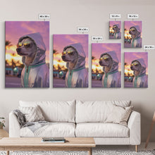 Cargar imagen en el visor de la galería, Chihuahua Wall Print, Dog Wall Art, Dog Sunglasses, Dog In Pink Hoodie, Funny Art, Framed Wall Art, Framed Canvas, Wall Print, Wall Canvas
