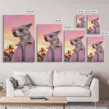 Cargar imagen en el visor de la galería, Chihuahua Wall Print, Dog Wall Art, Dog Sunglasses, Dog In Pink Jacket, Funny Art, Framed Wall Art, Framed Canvas, Wall Print, Wall Canvas

