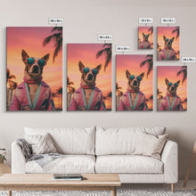 Cargar imagen en el visor de la galería, Chihuahua Wall Print, Dog Print, Dog Sunglasses, Dog In Pink Tracksuit, Funny Art, Framed Wall Art, Framed Canvas, Wall Print, Wall Canvas
