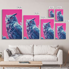 Carregar imagem no visualizador da galeria, Bird Art, Owl Wall Print, Animal Art Print, Abstract Art, Animal Portrait, Pink Art, Framed Wall Art, Framed Canvas, Wall Print, Wall Canvas
