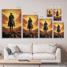 Load image into Gallery viewer, Cowboy Wall Decor, 12x18 Art Print, Equestrian Wall Art, Western Decor, Southwestern Art, Wild West Painting Wall Art, Framed Canvas Print
