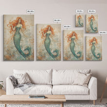Load image into Gallery viewer, Coastal Mermaid Canvas Print Or Poster, Framed
