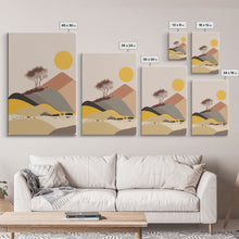 Load image into Gallery viewer, Pueblo Style Boho Desert Art, Framed Canvas Print, Minimalist Landscape Painting
