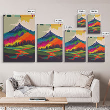 Load image into Gallery viewer, Surreal Rainbow Mountain Landscape, Framed Canvas Print
