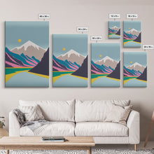 Load image into Gallery viewer, Surrealist Mountain Landscape, Abstract, Framed Canvas Print, Pink Mountains
