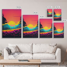 Load image into Gallery viewer, Retro Pop Art Landscape, Surrealist / Psychedelic Art, Framed Canvas Print, Nature Art
