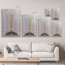 Load image into Gallery viewer, Art Deco Wall art, Framed Canvas Print, Art Deco, Gold art, Pastel colors, Midcentury Modern, Office decor, Living room art, Beautiful art
