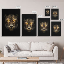 Cargar imagen en el visor de la galería, Fire Eyed Tiger Portrait Art Print, Framed Wall Art, Canvas Print, Big Cat Art, Tiger Painting, Cosmic Tiger Print
