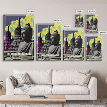 Load image into Gallery viewer, Indonesia Wall Art, Borobudur Temple, Java, Travel Wall Print, Travel Poster, Travel Artwork, Travel Wall Art, Canvas Wall Print
