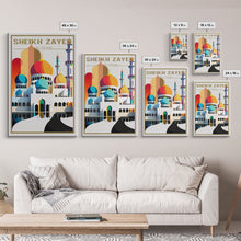 Carregar imagem no visualizador da galeria, Abu Dhabi Wall Art, Sheikh Zayed Mosque, United Arab Emirates Poster, Travel Wall Print, Travel Poster, Travel Wall Art, Canvas Wall Print
