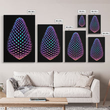 Load image into Gallery viewer, Purple Pine Cone Wall Art, 3D Wall Decor, Nature Art, Minimalist Print, Wall Decor, Canvas Print, Wall Art, Framed Canvas
