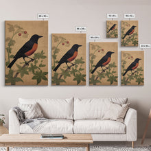 Load image into Gallery viewer, Oriole Wall Decor, Black And Orange Bird Wall Art, Animal Wall Art, Minimalist Print, Wall Decor, Canvas Print, Wall Art, Framed Canvas
