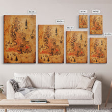 Carregar imagem no visualizador da galeria, Abstract Map Wall Decor, Abstract Art, Antique Map Wall Art, Geography Wall Art, Wall Decor, Canvas Print, Wall Art, Framed Canvas
