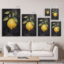 Carregar imagem no visualizador da galeria, Food Art, Lemon Wall Decor, Fruit Wall Art, Kitchen Wall Art, Minimalist Wall Art, Wall Decor, Canvas Print, Wall Art, Framed Canvas Art
