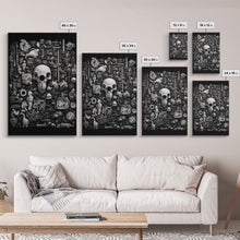 Cargar imagen en el visor de la galería, Collection of Trinkets Wall Art, Weird Wall Art, Black And White, Minimalist Print, Wall Decor, Canvas Print, Wall Art, Framed Canvas
