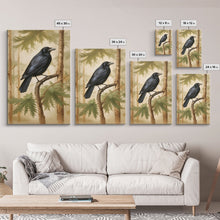 Load image into Gallery viewer, Crow Wall Art, Black Bird Wall Decor, Animal Wall Art, Trees, Nature, Modern Print, Wall Decor, Canvas Print, Wall Art, Framed Canvas
