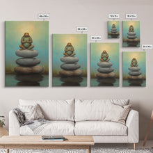 Carregar imagem no visualizador da galeria, Frog Wall Art, Frog Balancing On Rocks, Zen Animal Wall Art, Nature, Modern Print, Wall Decor, Canvas Print, Wall Art, Framed Canvas
