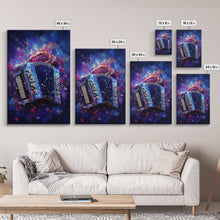 Cargar imagen en el visor de la galería, Cosmic Accordion, Instrument Print, Framed Canvas Print Or Poster, Gift For Musician
