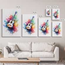 Cargar imagen en el visor de la galería, Cosmic Acoustic Guitar Wall Art Framed Canvas Print, Guitar Art, Guitar Wall Art, Music Art, Guitar Poster, Guitar Player Gift, Guitar Gifts
