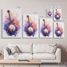 Load image into Gallery viewer, Banjo Gift, Banjo Wall Art Canvas Print, Country Music Art, Guitar Art, Banjo Poster Print, Banjo Gifts, Musical Art, Southern Music Decor
