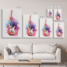 Load image into Gallery viewer, Electric Guitar Wall Art, Rock N Roll Decor, Graffiti Art, Splatter Art, Musician Gift Custom Guitar Art
