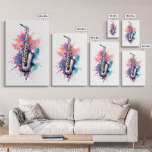 Carregar imagem no visualizador da galeria, Bassett Clarinet Wall Art, Musician Gift, Framed Canvas Print, Clarinet Print, Musical Instrument Art, Gift For Musician, Graffiti Music Art
