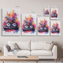 Carregar imagem no visualizador da galeria, Two Turn Tables, DJ Art, Disc Jockey Decor, Music Studio Decor, Framed Canvas Print
