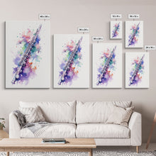Carregar imagem no visualizador da galeria, Flute Wall Art, Instrument Print, Graffiti Art, Framed Canvas Print, Cool Studio Wall Decor, Music Gift
