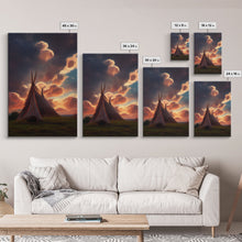 Load image into Gallery viewer, Native American Tipi Wall Art, Poster Print, Fine Art Paper Print, Early American Style Wall Decor
