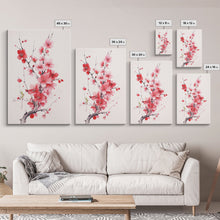 Cargar imagen en el visor de la galería, Cherry Blossom, Pink Flowers, Floral Wall Art, Nature Art, Canvas Print, Wall Art, Vertical Art, Housewarming Gift, Country Home Wall Art
