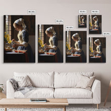 Load image into Gallery viewer, Baroque Art, Vermeer, Inspiration Art, Medieval Wall Art, Dutch Art, Canvas Print, Wall Art, Vertical Art, Country Home Art, Kitchen Prints
