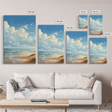 Carregar imagem no visualizador da galeria, Beach Wall Print, Ocean Wall Art, Seashore, Seascape Art, Canvas Print, Wall Art, Vertical Art, Gifts For Grandma, Bedroom Prints
