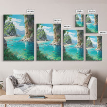 Carregar imagem no visualizador da galeria, Beach Cove Wall Art, Ocean Print, Seashore Wall Art, Canvas Print, Wall Art, Vertical Art, Seascape Art Print, College Dorm Decor, RV Decor
