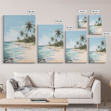 Carregar imagem no visualizador da galeria, Beach Wall Art, Palm Trees Wall Print, Seashore Wall Art, Tropical Art, Canvas Print, Wall Art, Vertical Art, Living Room Prints, Room Decor
