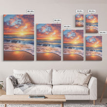 Carregar imagem no visualizador da galeria, Beach Sunset Wall Art, Nautical Wall Art, Seashore Wall Art, Canvas Print, Wall Art, Vertical Art, Moving Gift, Room Decor, Entryway Prints
