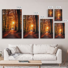 Carregar imagem no visualizador da galeria, Fall Forest Art, Trees Art Print, Nature Wall Art, Sunset Art, Canvas Print, Wall Art, Vertical Art, Dining Room Prints, Hostess Gift
