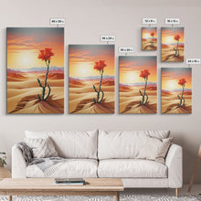 Load image into Gallery viewer, Desert Art Print, Cactus Wall Art, Landscape Art, Sunset Wall Art, Canvas Print, Wall Art, Vertical Art, Unique Wall Decor, Ranch Decor
