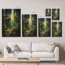 Carregar imagem no visualizador da galeria, Forest Wall Print, Trees Art Print, Sunset Canvas Print, Wall Art, Vertical Art, Landscape Print, Gift For Boss, College Dorm Decor
