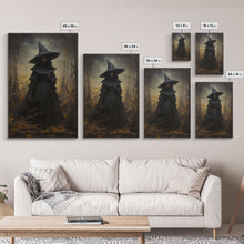 Load image into Gallery viewer, Gothic Witch Art, Framed Halloween Canvas, Canvas Print, Spooky Halloween Wall Art, Halloween Decoration, Witchy Decor
