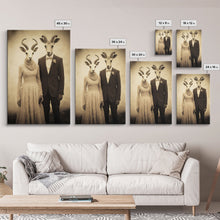 Load image into Gallery viewer, The Cult Of The Ram, Creepy Halloween Wall Art, Framed Canvas Print, Occult Art, Dark Academia, Creepy Photography
